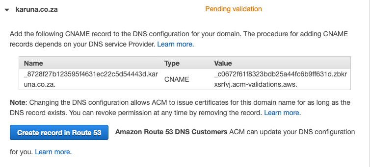 ACM validation
