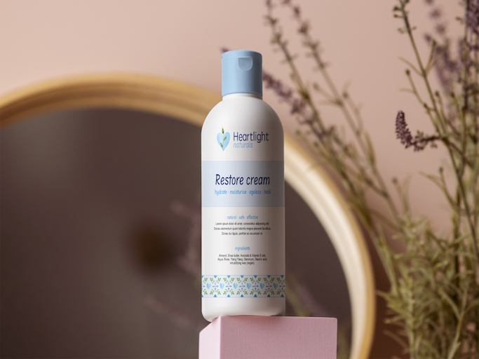 Mockup of a shampoo bottle
