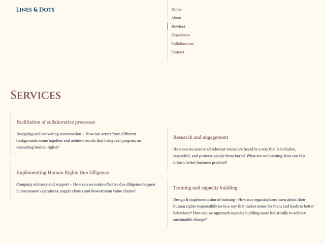 Lines & Dots services page