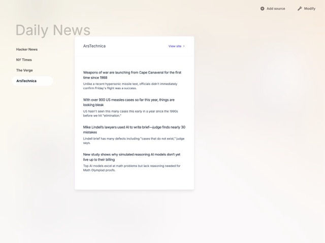 Summary News Cards
