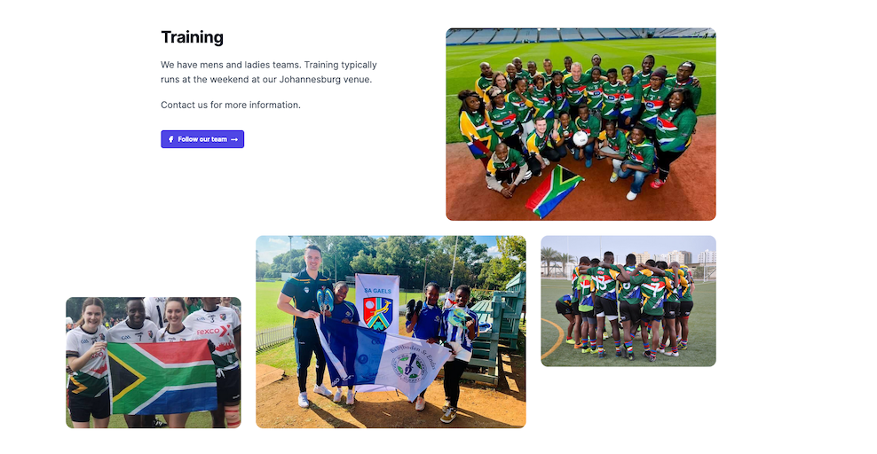 SA Gaels website training